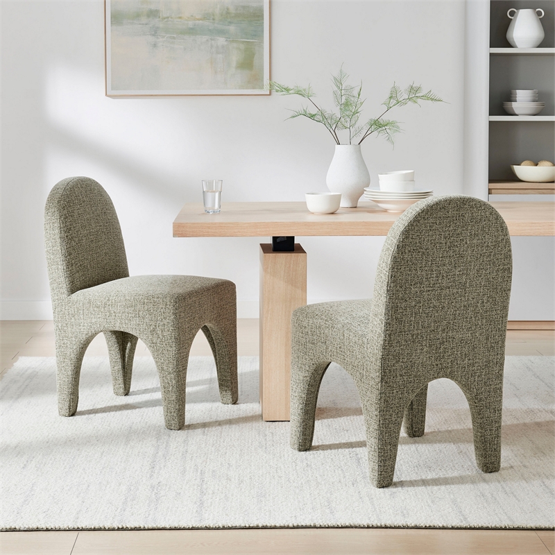 NPD Furniture - Vano Dining Side Chair - Nara Olive Chenille
