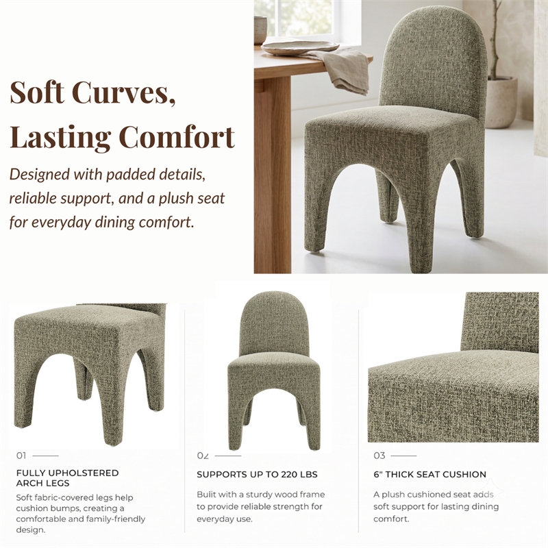 NPD Furniture - Vano Dining Side Chair - Nara Olive Chenille