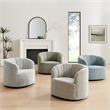 NPD Furniture - Elowen Swivel Accent Arm Chair - Heathered Cream Chenille