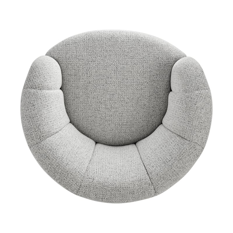 NPD Furniture - Elowen Swivel Accent Arm Chair - Heathered Cream Chenille