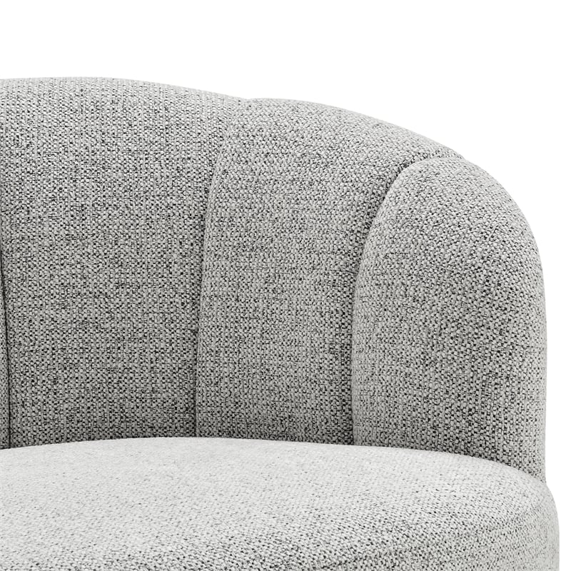 NPD Furniture - Elowen Swivel Accent Arm Chair - Heathered Cream Chenille