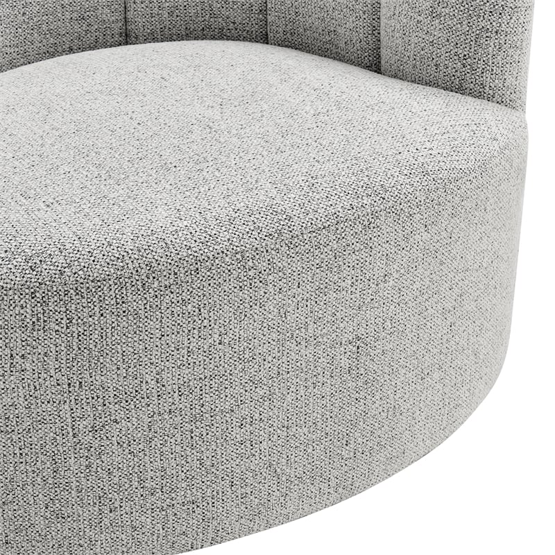 NPD Furniture - Elowen Swivel Accent Arm Chair - Heathered Cream Chenille