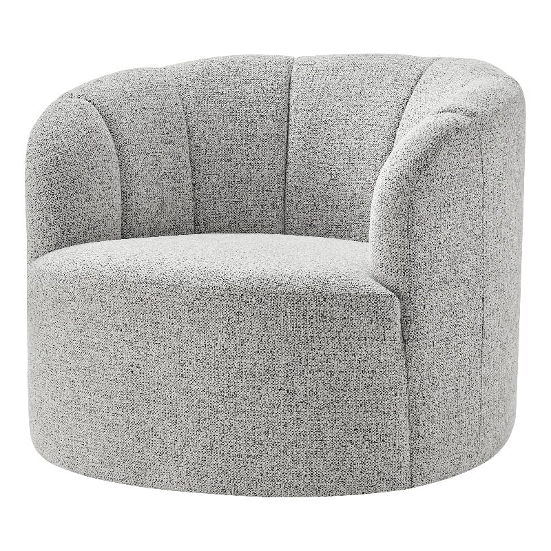 NPD Furniture - Elowen Swivel Accent Arm Chair - Heathered Cream Chenille