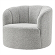NPD Furniture - Elowen Swivel Accent Arm Chair - Heathered Cream Chenille