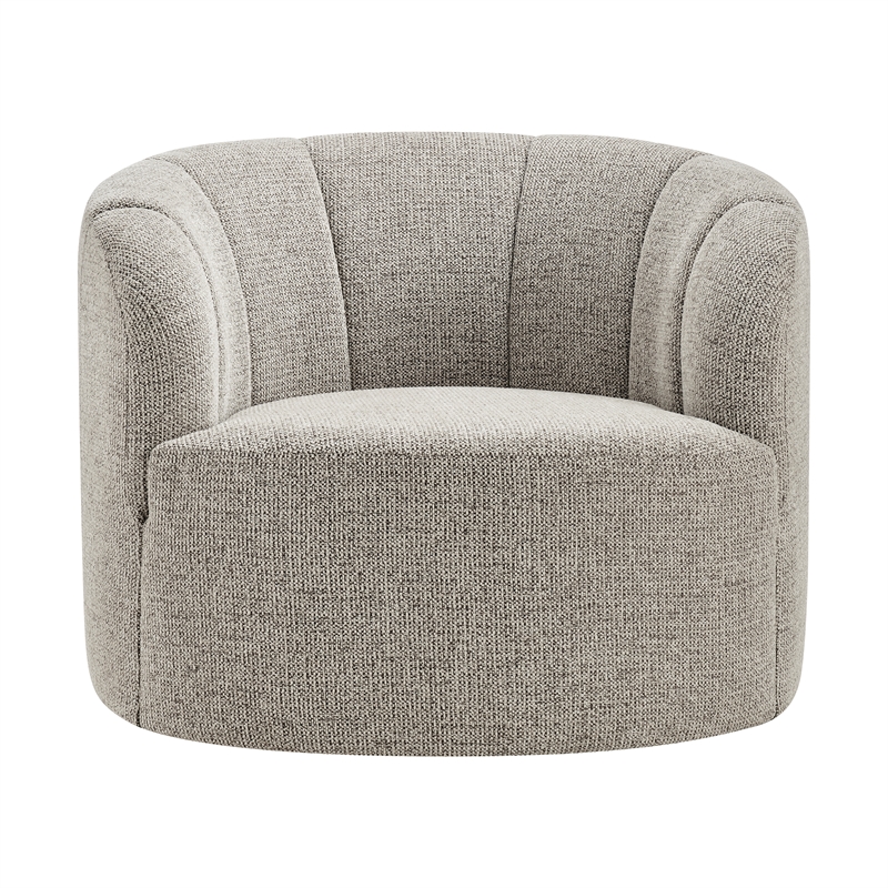 NPD Furniture - Elowen Swivel Accent Arm Chair - Heathered Taupe Chenille