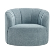 NPD Furniture - Elowen Swivel Accent Arm Chair - Heathered Blue Chenille
