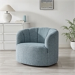 NPD Furniture - Elowen Swivel Accent Arm Chair - Heathered Blue Chenille