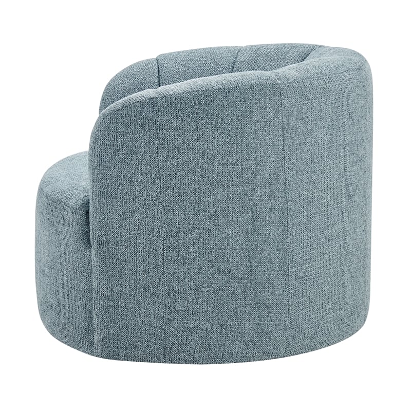 NPD Furniture - Elowen Swivel Accent Arm Chair - Heathered Blue Chenille