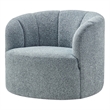 NPD Furniture - Elowen Swivel Accent Arm Chair - Heathered Blue Chenille