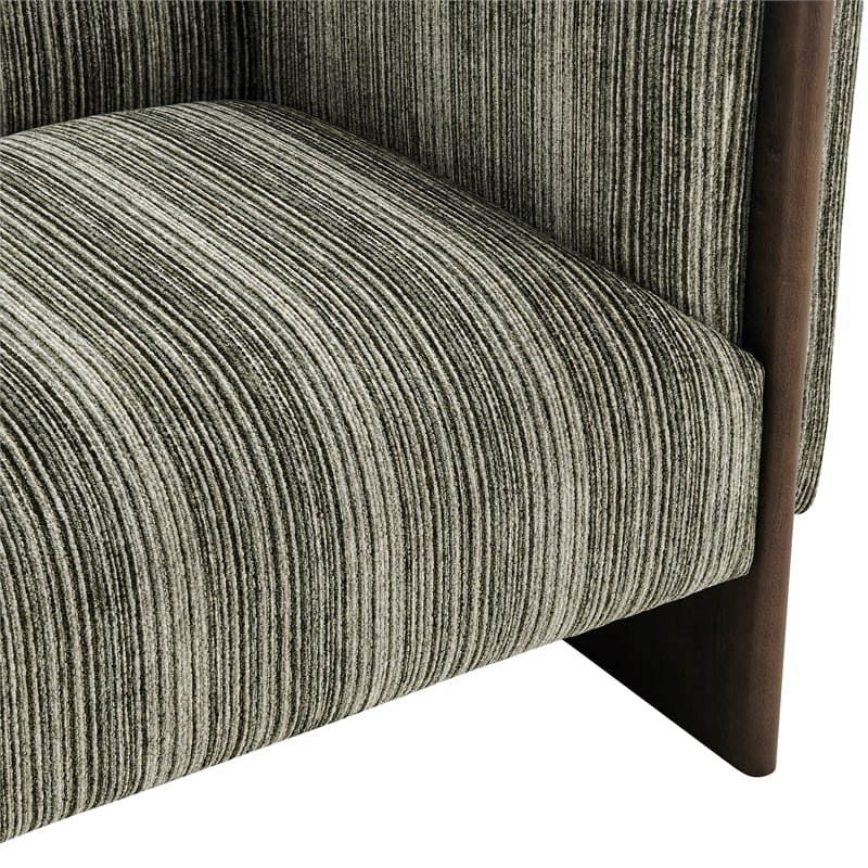 NPD Furniture - Daxon Accent Arm Chair - Stria Olive Chenille