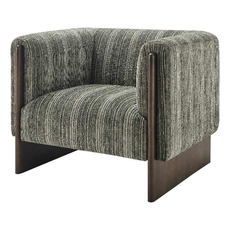 NPD Furniture - Daxon Accent Arm Chair - Stria Olive Chenille