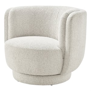 NPD Furniture - Veloura Fabric Swivel Accent Arm Chair - Mila Ivory