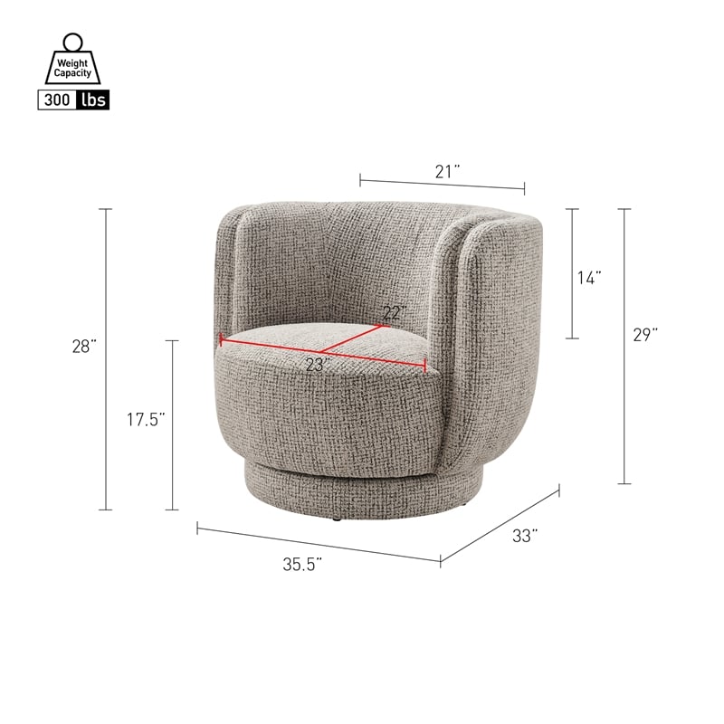 NPD Furniture - Veloura Fabric Swivel Accent Arm Chair - Mila Taupe