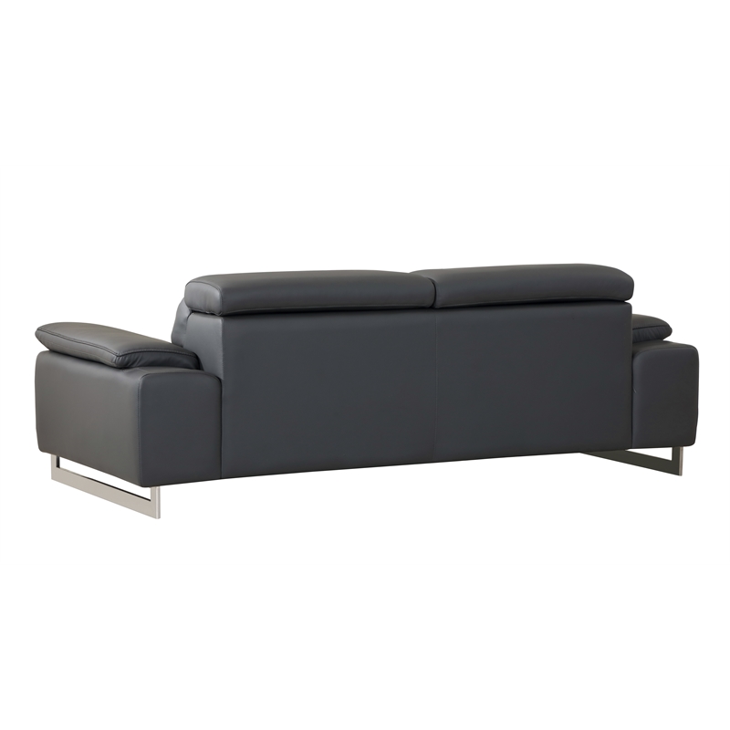 Titan Furnishings Genuine Italian Leather Sofa & Loveseat Set in Dark Gray
