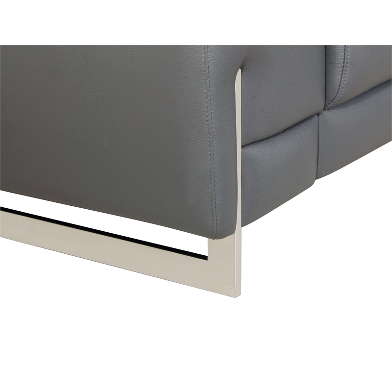 Titan Furnishings Genuine Italian Leather Sofa & Loveseat Set in Dark Gray
