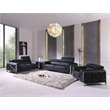 Titan Furnishings Modern Genuine Italian Leather Upholstered Sofa Set in Black