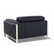 Titan Furnishings Modern Genuine Italian Leather Upholstered Sofa Set in Black