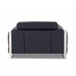 Titan Furnishings Modern Genuine Italian Leather Upholstered Sofa Set in Black