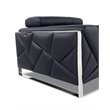 Titan Furnishings Modern Genuine Italian Leather Upholstered Sofa Set in Black
