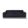 Titan Furnishings Modern Genuine Italian Leather Upholstered Sofa Set in Black