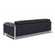 Titan Furnishings Modern Genuine Italian Leather Upholstered Sofa Set in Black