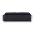 Titan Furnishings Modern Genuine Italian Leather Upholstered Sofa Set in Black