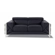 Titan Furnishings Modern Genuine Italian Leather Upholstered Sofa Set in Black