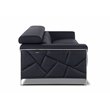 Titan Furnishings Modern Genuine Italian Leather Upholstered Sofa Set in Black