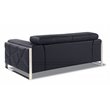 Titan Furnishings Modern Genuine Italian Leather Upholstered Sofa Set in Black