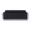 Titan Furnishings Modern Genuine Italian Leather Upholstered Sofa Set in Black