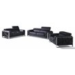 Titan Furnishings Modern Genuine Italian Leather Upholstered Sofa Set in Black