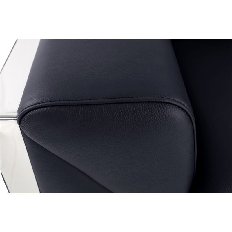 Titan Furnishings Modern Genuine Italian Leather Sofa and Loveseat in Black
