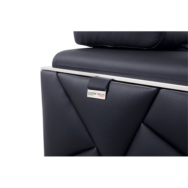 Titan Furnishings Modern Genuine Italian Leather Sofa and Loveseat in Black