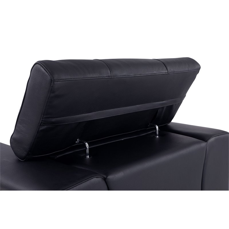Titan Furnishings Modern Genuine Italian Leather Sofa and Loveseat in Black