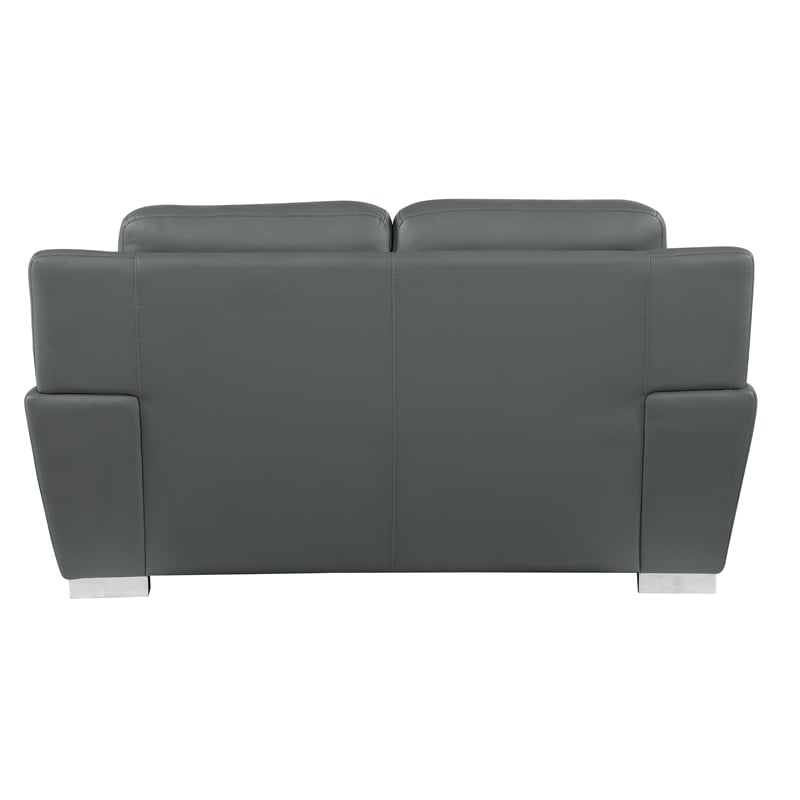 Titan Furnishings Modern Leather Upholstered Sofa & Loveseat Set in Gray