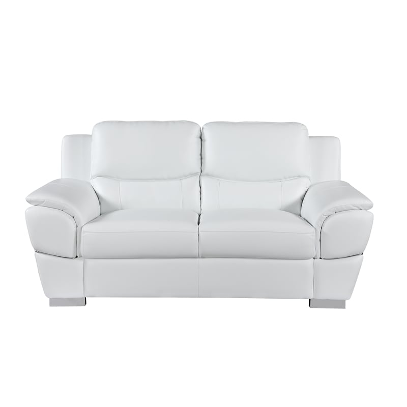 Titan Furnishings Modern Leather Upholstered Sofa Set in White