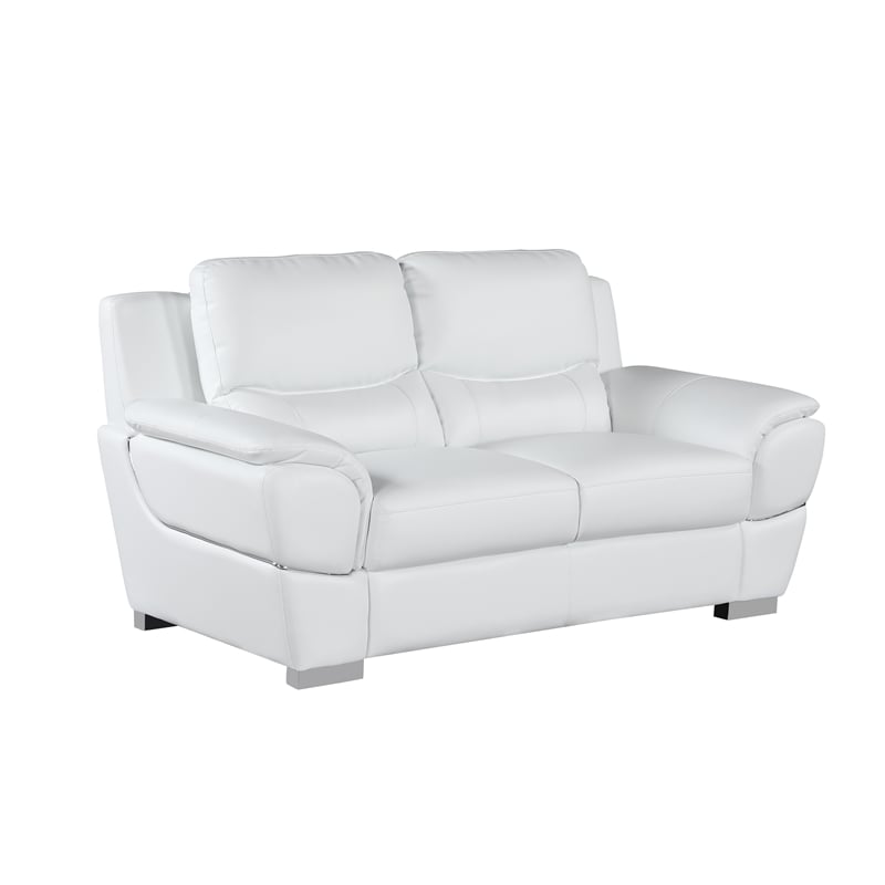 Titan Furnishings Modern Leather Upholstered Sofa Set in White