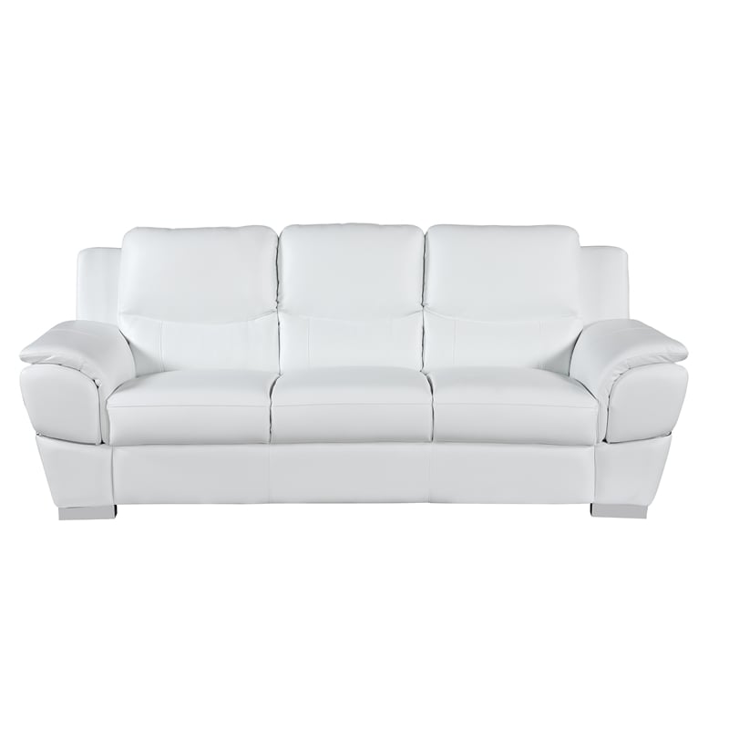 Titan Furnishings Modern Leather Upholstered Sofa Set in White