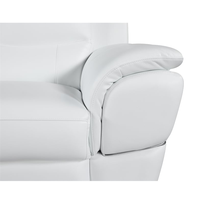Titan Furnishings Modern Leather Upholstered Sofa Set in White