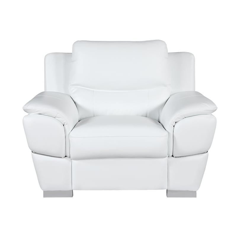 Titan Furnishings Modern Leather Upholstered Sofa Set in White