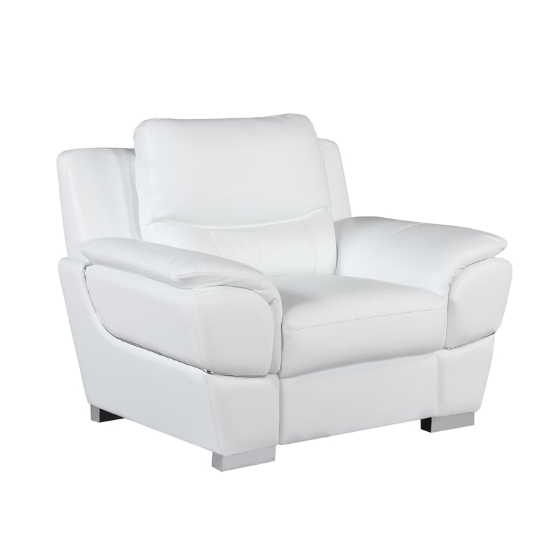 Titan Furnishings Modern Leather Upholstered Sofa Set in White