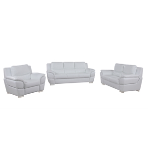 Titan Furnishings Modern Leather Upholstered Sofa Set in White