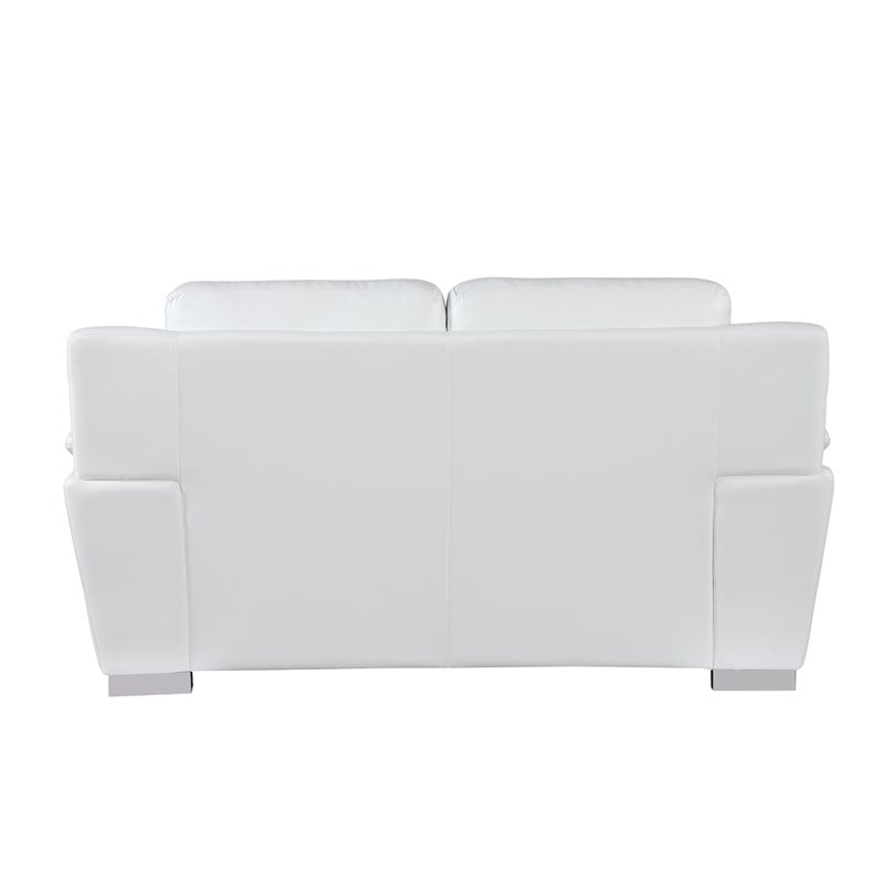 Titan Furnishings Modern Leather Upholstered Sofa & Loveseat Set in White