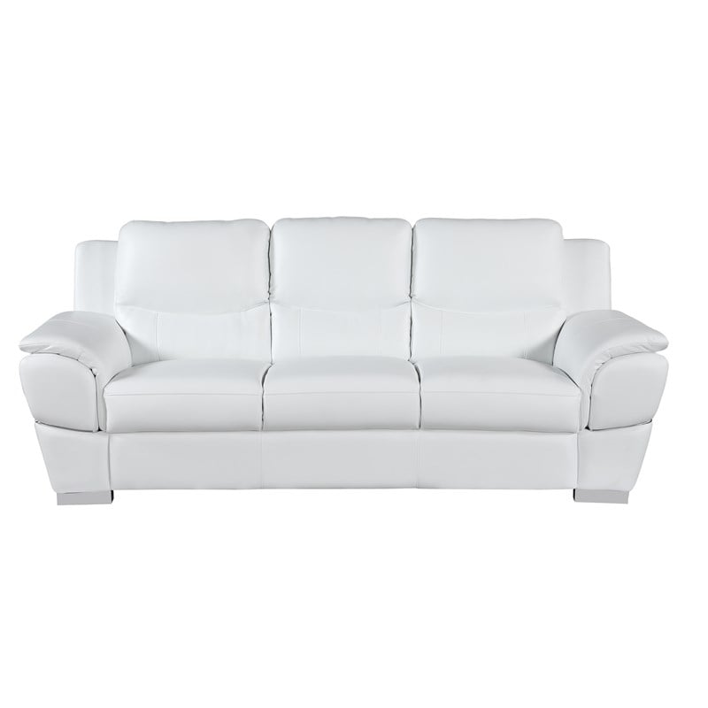 Titan Furnishings Modern Leather Upholstered Sofa & Loveseat Set in White