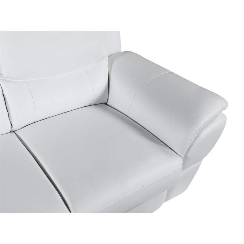 Titan Furnishings Modern Leather Upholstered Sofa & Loveseat Set in White