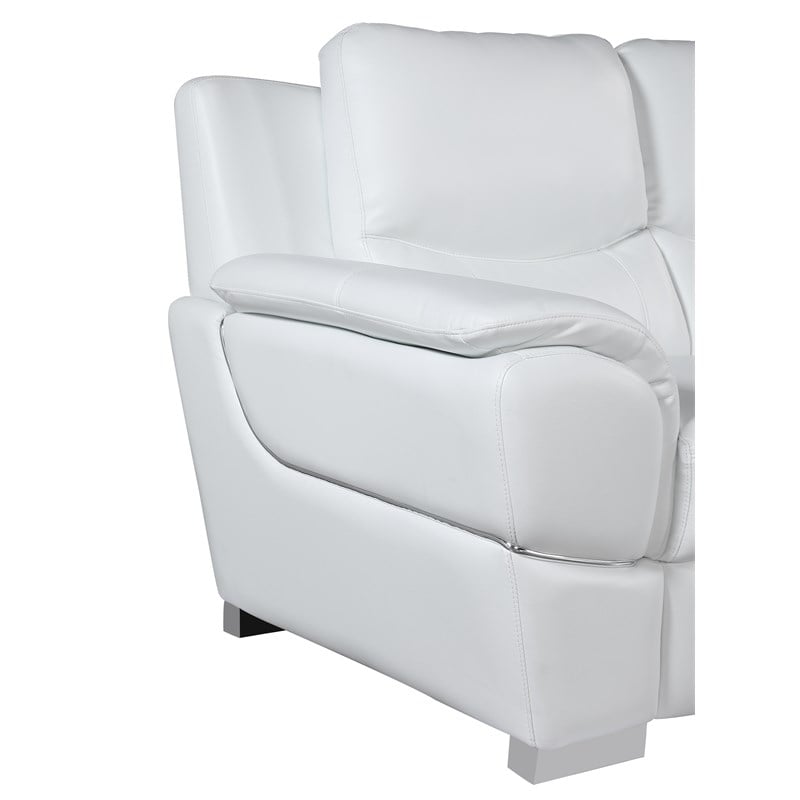Titan Furnishings Modern Leather Upholstered Sofa & Loveseat Set in White