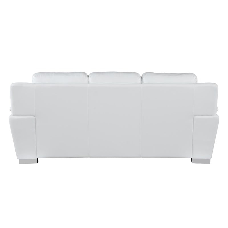 Titan Furnishings Modern Leather Upholstered Sofa & Loveseat Set in White