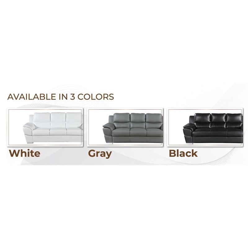 Titan Furnishings Modern Leather Upholstered Sofa & Loveseat Set in White