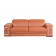 Titan Furnishings Genuine Italian Leather Upholstered Sofa Set in Camel Brown