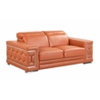 Titan Furnishings Genuine Italian Leather Upholstered Sofa Set in Camel Brown